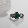 925 Sterling Silver with Natural Malachite Finger Rings WGB2E64-01-1