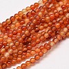 Round Natural Red Agate Bead Strands X-G-M257-4mm-26-1