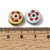 Flat Round Handmade Floral Porcelain Beads PR-CBA03B0-02-4