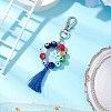 3Pcs Handmade Lampwork Evil Eye & Polyester Tassel Pendant Decorations HJEW-JM02821-4