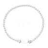 Electroplate Non-magnetic Synthetic Hematite Round Beads Stretch Bracelets BJEW-JB12584-02-1
