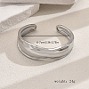 Brass Wide Irregular Open Cuff Bangle for Daily Street Style Layering QP3499-3-2