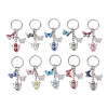 10Pcs 10 Colors Acrylic Pearl Angel Pendant Keychain KEYC-JKC01108-2