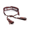 Word Gorgeous Polycotton(Polyester Cotton) Braided Bracelet with Tassel Charm LS-BJEW-F429-03-3