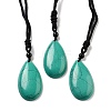 Synthetic Turquoise Pendant Necklace with Nylon Cord for Women NJEW-L464-A03-1