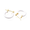 Brass Enamel Hoop Earrings for Women EJEW-M211-01LG-A-2