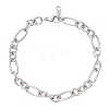 304 Stainless Steel Figaro Chain Bracelets for Women Men BJEW-JB13433-2