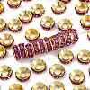Brass Rhinestone Spacer Beads RB-A020-9mm-24G-1