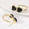 Valentine's Day Heart Natural Obsidian Stud Earrings EJEW-T053-01G-10-3