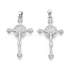 Religion Brass Micro Pave Cubic Zirconia Pendants KK-T073-47P-1