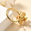 Flower Rotatable Finger Ring for Women RJEW-U035-01G-07-3