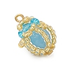 Luminous Handmade Glass Seed Beaded Teardrop Pendants PALLOY-MZ00962-05-3