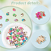   50Pcs 10 Colors Alloy Crystal Rhinestone Connector Charms PALLOY-PH00022-25-6