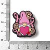Christmas Themed  Grade Eco-Friendly Gnome with a Loving Pink Heart and Cap Ribbon Breast Cancer Awareness Silicone Focal Beads SIL-M006-02A-3