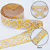 2 Rolls 2 Colors Ethnic Style Polyester Silk Grosgrain Ribbon OCOR-GF0003-68-6