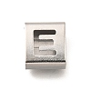 Letter Style 304 Stainless Steel Square Slide Charms STAS-L132-25E-1