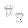 925 Sterling Silver Slide Lock Clasps PALLOY-PH01805-6