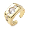 Brass Micro Pave Cubic Zirconia Cuff Open Rings for Women RJEW-L343-06G-4