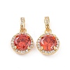 Real 18K Gold Plated Brass Micro Pave Clear Cubic Zirconia Pendants KK-E068-VC437-2
