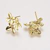 Rack Plating Brass Stud Earring Findings KK-P105-28-2