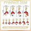 16Pcs 8 Styles Mushroom Alloy Enamel Pendant Locking Stitch Markers HJEW-HY00115-2