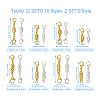32 Sets 16 Styles Brass Magnetic Clasps KK-KS0001-28-3