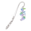 5Pcs 5 Colors Acrylic & Glass & Shell Pearl Pendant Bookmark AJEW-JK00358-3