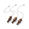 Natural Tiger Eye Pointed Dowsing Pendulums AJEW-B020-03P-03-1