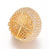 3D Crown Brass Micro Pave Cubic Zirconia Pendants KK-L134-16G-3