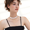 Flat Round with Letter O Alloy Enamel Pendant Necklaces for Women NJEW-TAC0033-8