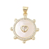 Brass Micro Pave Clear Cubic Zirconia Pendant KK-I712-37G-1