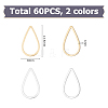60Pcs 2 Colors Brass Linking Rings KK-HS0001-47-2