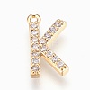 Brass Letter Pendants KK-P150-03G-K-1