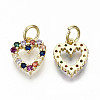 Brass Micro Pave Colorful Cubic Zirconia Charms ZIRC-S067-166-NF-2