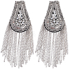 Teardrop Iron Chain Tassel with Rhinestone Epaulettes AJEW-WH20006-326A-P-7