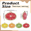 16Pcs 4 Colors Light Gold Alloy Enamel Pendants ENAM-LP0001-19-2