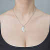201 Stainless Steel Crescent Moon Pendant Necklace NJEW-OY002-12-2