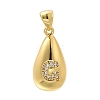 Rack Plating Brass Micro Pave Cubic Zirconia Pendants KK-L226-102G-G-1