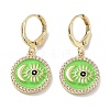 Real 18K Gold Plated Brass Dangle Leverback Earrings EJEW-L269-002G-03-1