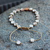 Bohemian Dyed Natural Imperial Jasper Heart Bead Braided Bead Bracelets for Women FS-WG782CA-01-3