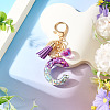 Alloy Resin Heart Keychains KEYC-TADJ0002-01G-C-4