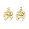 Brass Micro Pave Clear Cubic Zirconia Pendants KK-B177-05A-G-1
