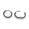 304 Stainless Steel Huggie Hoop Earrings LS-EJEW-F111B-17mm-B-3