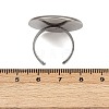 304 Stainless Steel Cuff Ring Components STAS-D372-07P-09-3