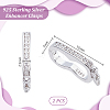 2Pcs Anti-Tarnish Rhodium Plated 925 Sterling Silver Rhinestone Twister Clasps FIND-GA0005-42-2