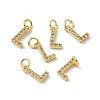 Real 18K Gold Plated Brass Micro Pave Clear Cubic Zirconia Charms KK-E068-VB452-L-4
