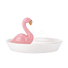 Porcelain Flamingo Ring Holder DJEW-WH0011-26-1