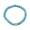 Natural & Synthetic Gemstone Round Beaded Stretch Bracelets BJEW-JB09881-3
