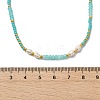 Boho Natural Cultured Freshwater Pearl & Round Seed Beaded Braided Necklaces for Women NJEW-JN06187-02-4
