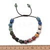 Chakra Round Dyed Natural Lava Rock Braided Bead Bracelets GG-CBA922D-01-5